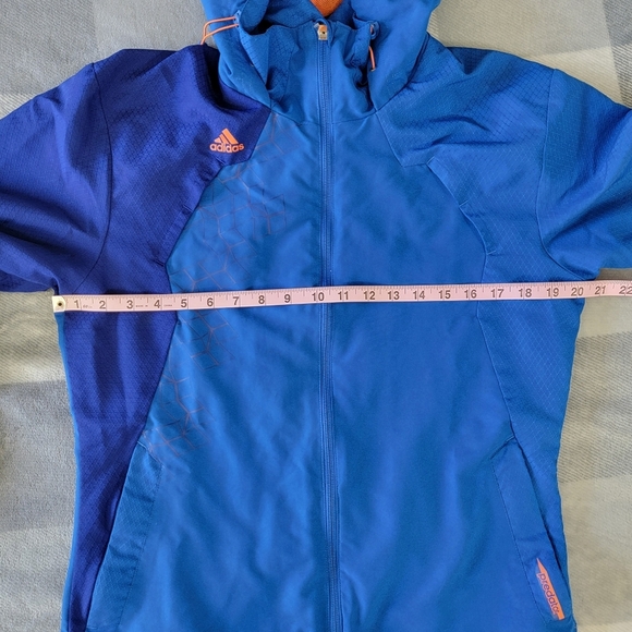 ADIDAS Predator Climacool Jacket Windbreaker Hooded Blue Orange Mens Small - Picture 13 of 15
